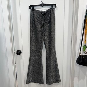 Sparkly silver flare pants